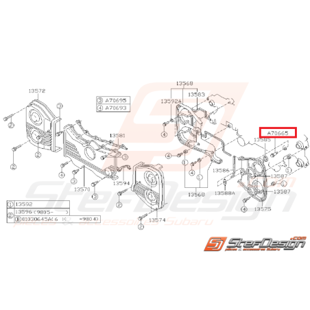 Vis de fixation carter distribution GT 93-00 WRX/STI 01 au 04/09