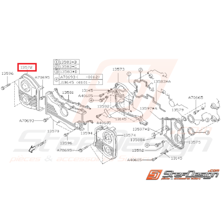 Carter distribution avant droit GT 99-00 WRX 01-05