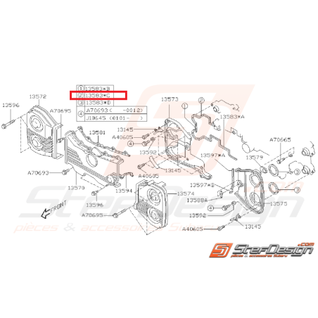 Joint N°3 couvercle distribution GT 99-00 WRX/STI 01-14