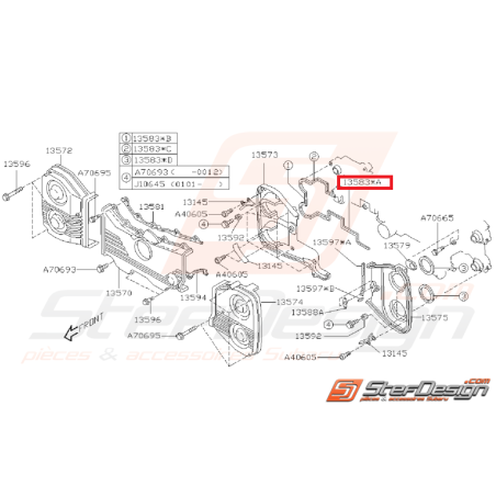 Joint N°1 couvercle distribution origine subaru GT 99-00