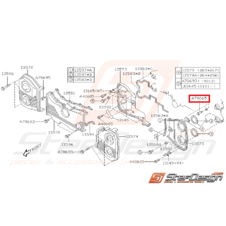 Vis de fixation carter distribution GT 93-00 WRX/STI 01 au 04/09