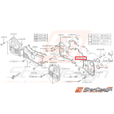 Joint N°1 couvercle distribution origine subaru GT 99-00