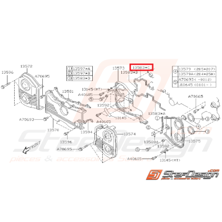 Joint N°3 couvercle distribution GT 99-00 WRX/STI 01-14