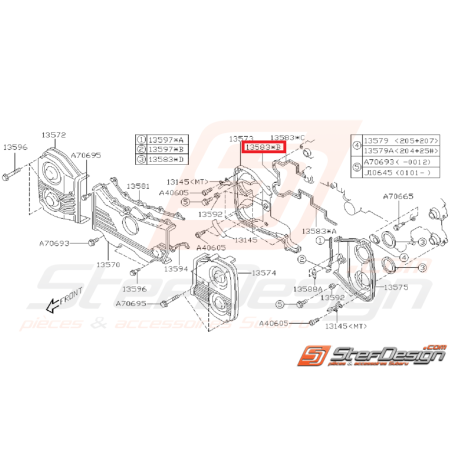 Joint n°2 carter distribution origine subaru GT 99-00 WRX/STI 01-14