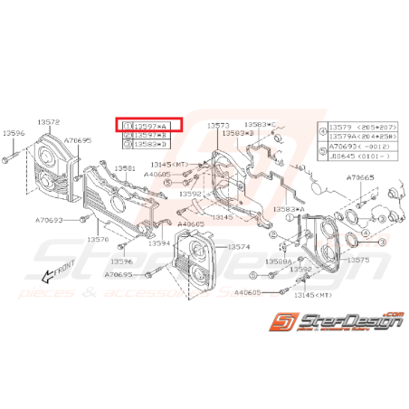 Joint cache-courroie origine subaru GT 99-00 WRX/STI 01-14