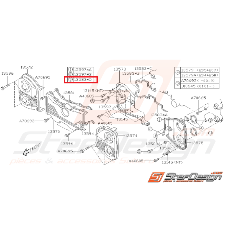 Joint de carter de distribution GT 99-00 WRX/STI 01-14