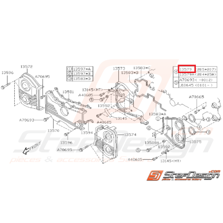 Bouchon carter de distribution GT 99-00 WRX/STI 01-07