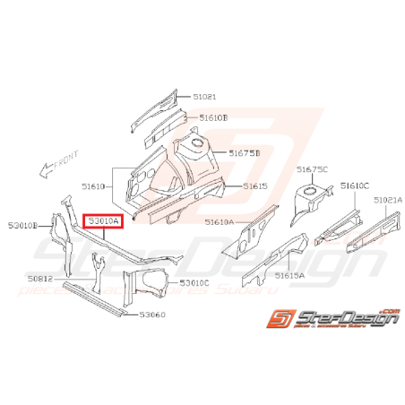 Traverse supérieur face avant WRX/STI 06-07