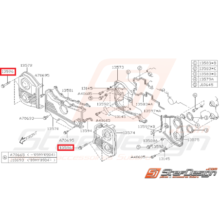 Vis fixation carter cache-courroie GT 93-00 WRX/STI 01-07