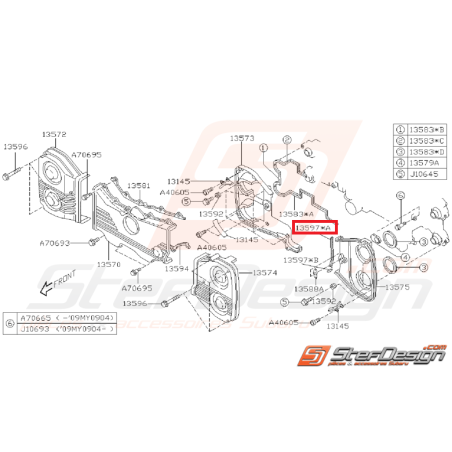 Joint cache-courroie origine subaru GT 99-00 WRX/STI 01-14