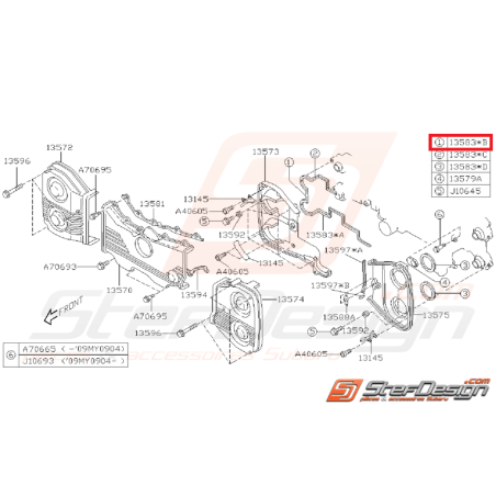 Joint n°2 carter distribution origine subaru GT 99-00 WRX/STI 01-14