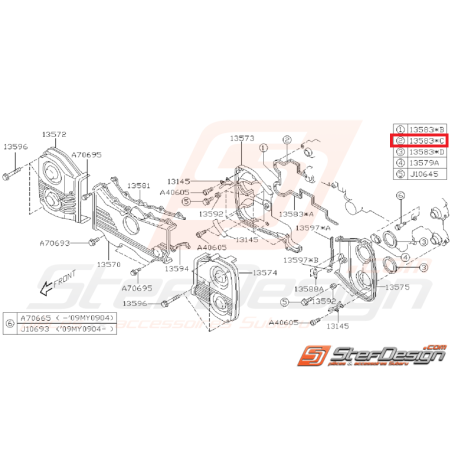 Joint N°3 couvercle distribution GT 99-00 WRX/STI 01-14