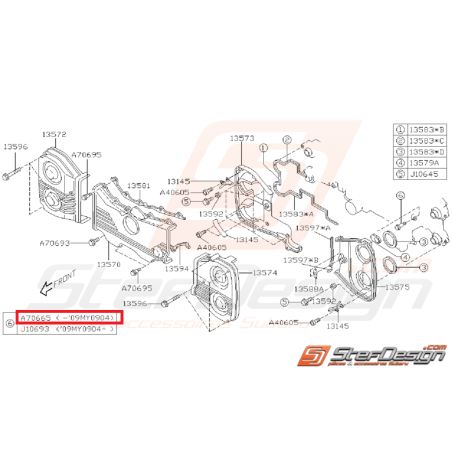 Vis de fixation carter distribution GT 93-00 WRX/STI 01 au 04/09