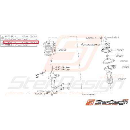 Vis amortisseur avant /arrière SUBARU 