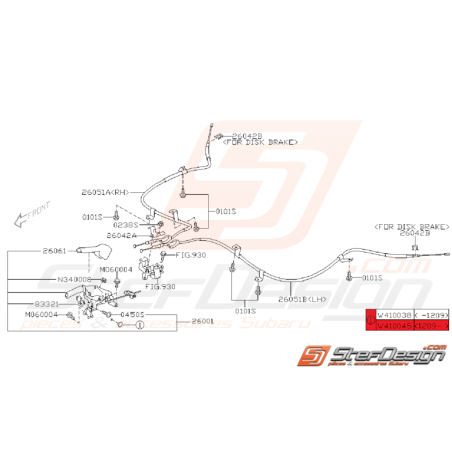 Cache vis de frein a main SUBARU WRX 08-11