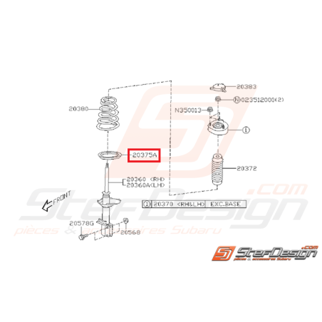 Siège caoutchouc ressort d'amortisseur arrière WRX/STI 01-07