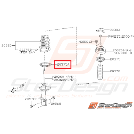 Cache poussière amortisseur arrière SUBARU WRX/STI 01-02