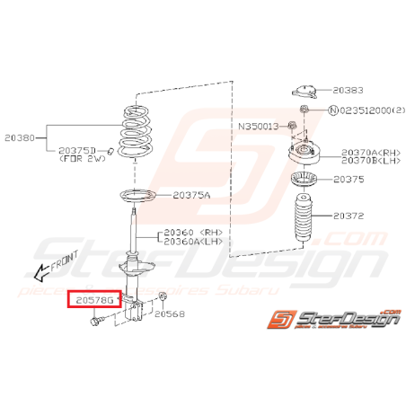 Vis amortisseur avant /arrière SUBARU 