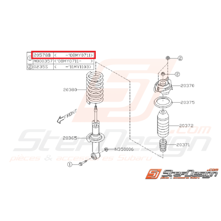 Vis de fixation de bras arrière WRX/STI 08-14