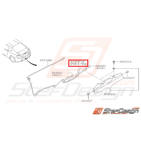 ampoule central de feu de recul subaru brz