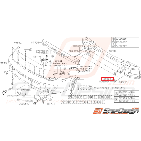 Écrou traverse de renfort pare-choc WRX/STI 01-05