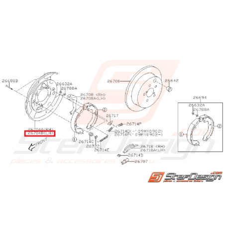 Flasque disque arrière subaru WRX 08-11