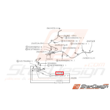 Câble primaire frein a main SUBARU WRX/STI 01-04 