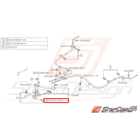 Vis de fixation de levier de frein a main WRX/STI 01-14