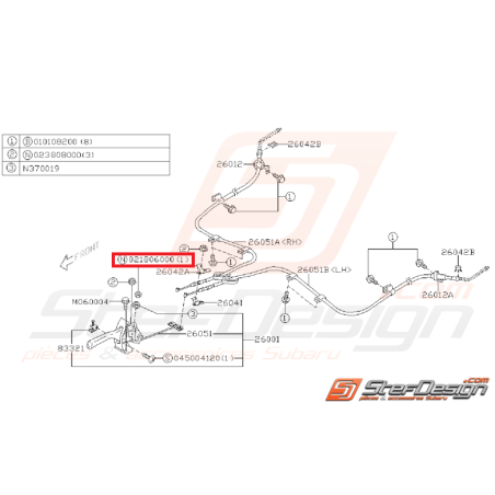 Écroue de fixation de levier de frein a main WRX/STI 01-07