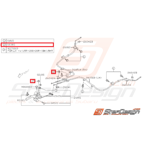 Écroue de fixation de levier de frein a main WRX/STI 01-07