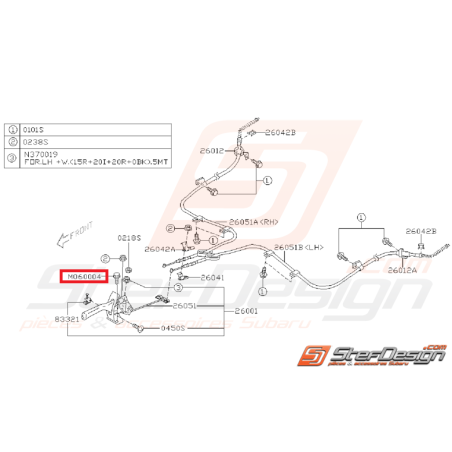 Vis traverse renforcement pare-choc avant WRX 08-14