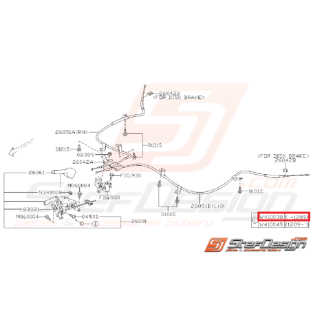 Cache vis de frein a main SUBARU WRX 08-11