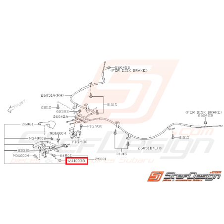 Cache vis de frein a main SUBARU WRX 08-11