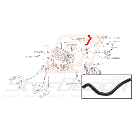 Durite de chauffage admission pour impreza WRX 2001