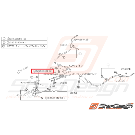 Écroue de fixation de levier de frein a main WRX/STI 01-07