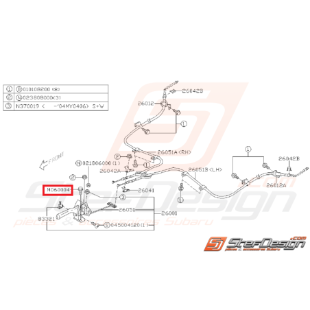 Vis traverse renforcement pare-choc avant WRX 08-14