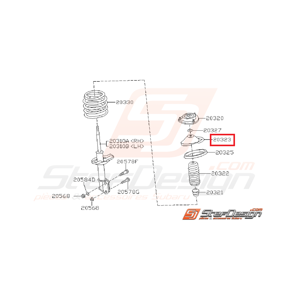 Coupelle d 'amortisseur avant origine subaru WRX/STI 08-19