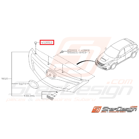 Clips de calandre WRX/STI 06-10 et pare choc arrière BRZ