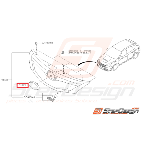 Logo calandre origine SUBARU WRX/STI 08-14