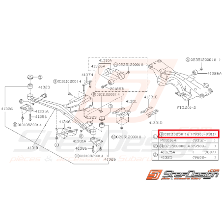 Vis de fixation de support down pipe STI 08-14