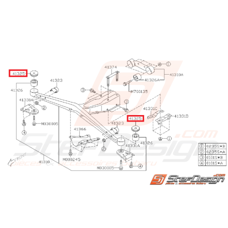 Butée de support de différentiel SUBARU GT 97-00 WRX/STI 01-07