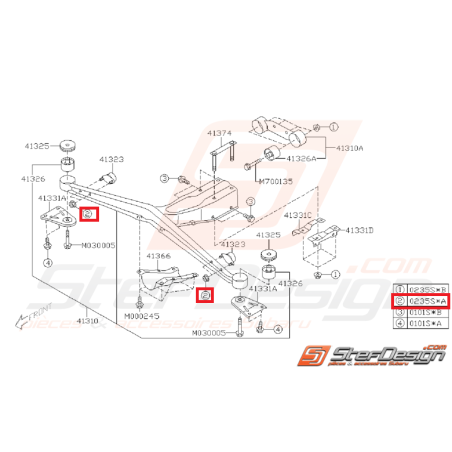 Écrou boite de vitesse et de support de pont GT 97-00 WRX/STI 01-07