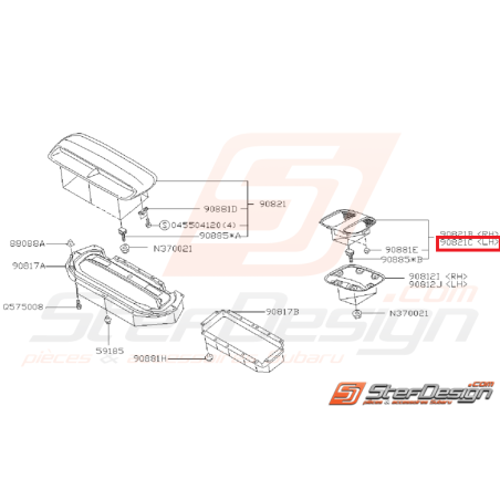 Prise d'air capot latéral SUBARU IMPREZA GT 97-00