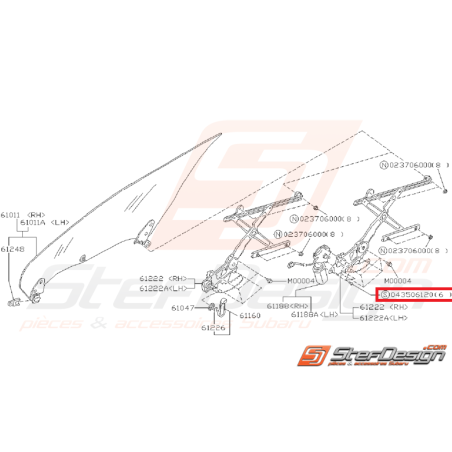 Vis de fixation de moteur lève vitre SUBARU GT 93-00 