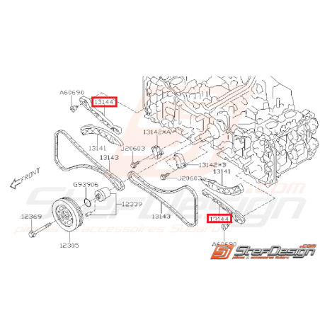 Levier tendeur de chaîne inférieur droit et supérieur gauche SUBARU BRZ / TOYOTA GT 86