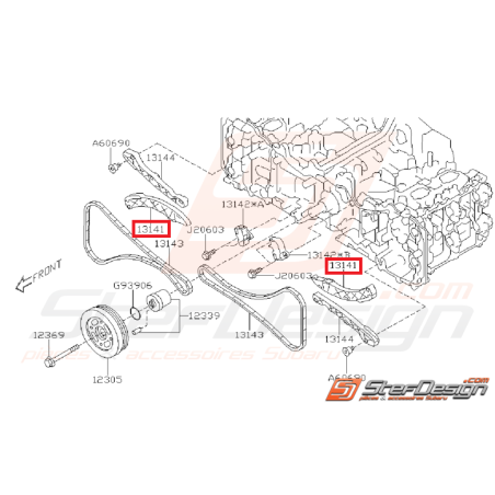 Levier tendeur de chaîne supérieur droit et inférieur gauche SUBARU BRZ / TOYOTA GT 86 