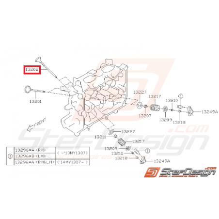 Soupape d'échappement SUBARU BRZ 2015 / TOYOTA GT 86