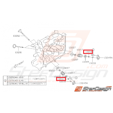 Manchon d'arrêt de soupape SUBARU BRZ / TOYOTA GT 86