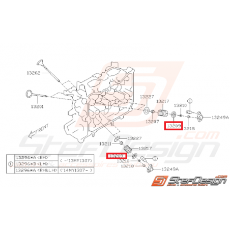 Retenue de ressort de soupape SUBARU BRZ / TOYOTA GT 86