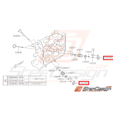 Culbuteur de soupape SUBARU BRZ / TOYOTA GT 86 de 2013